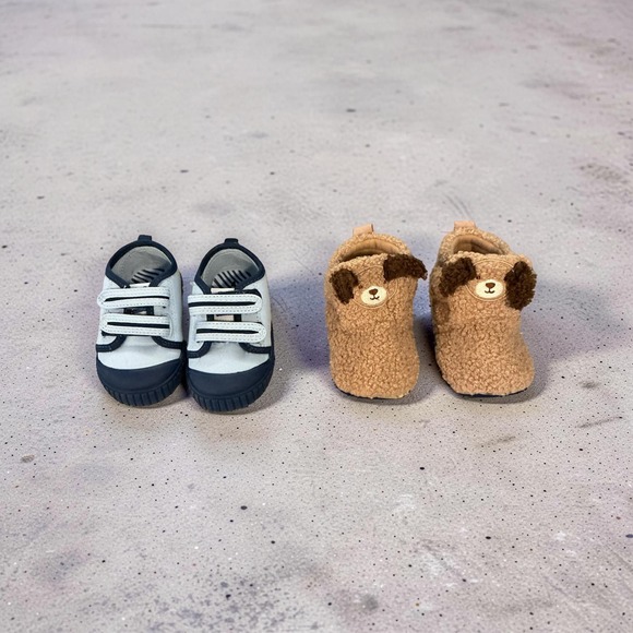 wonder nation Other - Wonder Nation Baby Boy Shoes Size 4 Bundle Blue Canvas Sneakers  Sherpa Boots